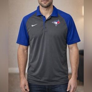 Nike Dri-FIT Toronto Blue Jays polo shirt in grey and royal blue